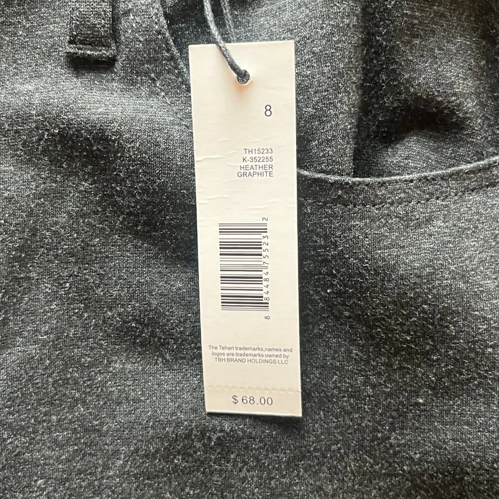 NWT Women's Tahari Charcoal grey stretch leggings Size 8 - Picture 4 of 10